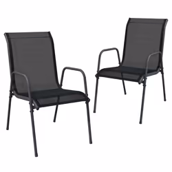 VidaXL 316817, Terrace, Acier, Textile, Noir, 510 mm, 660 mm, 880 mm