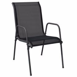 VidaXL 316817 chaise d'extérieur Terrace Acier, Textile Noir