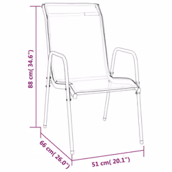 VidaXL 316817 chaise d'extérieur Terrace Acier, Textile Noir - Vue supplémentaire 7