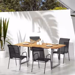 VidaXL 316818, Terrace, Acier, Textile, Noir, 510 mm, 660 mm, 880 mm