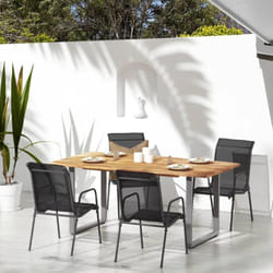 VidaXL 316818 chaise d'extérieur Terrace Acier, Textile Noir