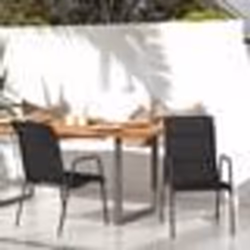 vidaXL Chaises de jardin lot de 2 Acier et textilène Noir