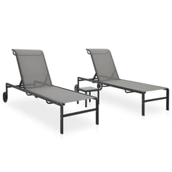 VidaXL 316828 chaise d'extérieur Linge Acier, Textile Gris