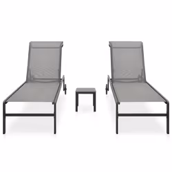 VidaXL 316828 chaise d'extérieur Linge Acier, Textile Gris