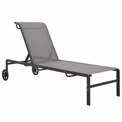 VidaXL 316828 chaise d'extérieur Linge Acier, Textile Gris