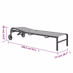 VidaXL 316828 chaise d'extérieur Linge Acier, Textile Gris - Vue supplémentaire 8