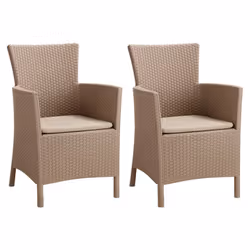 VidaXL 3082792, Terrace, Siège rembourré, Polypropylène (PP), Cappucino, Polyester, 600 mm