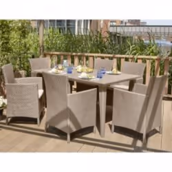 VidaXL 3082792 chaise d'extérieur Terrace Siège rembourré Polypropylène (PP) Cappucino