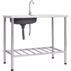 Cet évier de camping est doté d'un bassin de grande taille avec un égouttoir et un robinet, ce qui constitue un choix parfait ...