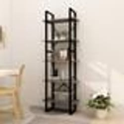 vidaXL Bibliothèque à 5 niveaux Gris 60x30x175 cm Bois de pin - TU