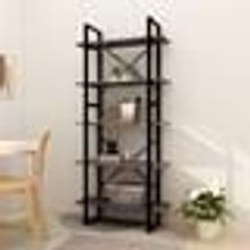 vidaXL Bibliothèque à 5 niveaux Gris 80x30x175 cm Bois de pin - TU