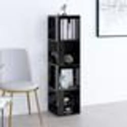 vidaXL Armoire d'angle Noir 33x33x132 cm Bois d’ingénierie