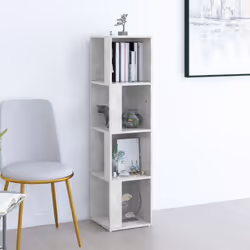 Cette armoire d'angle apportera une touche d'élégance à la décoration de votre salon ! Il y a 4 compartiments disponibles pou ...