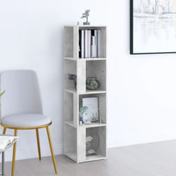 Bibliothèque angulaire avec 4 compartiments de design modernes différentes couleurs Couleur : Ciment