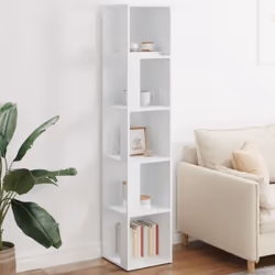Cette armoire d'angle apportera une touche d'élégance à la décoration de votre salon ! Il y a 5 compartiments disponibles pou ...