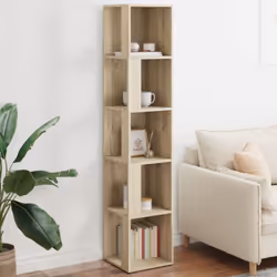Cette armoire d'angle apportera une touche d'élégance à la décoration de votre salon ! Il y a 5 compartiments disponibles pou ...