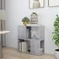 vidaXL Bibliothèque Gris béton 60x24x63 cm bois d'ingénierie