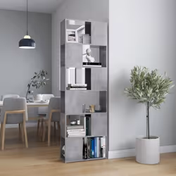 vidaXL Bibliothèque/Séparateur de pièce Gris béton 60x24x186 cm