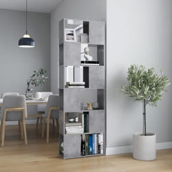 vidaXL Bibliothèque/Séparateur de pièce Gris béton 60x24x186 cm