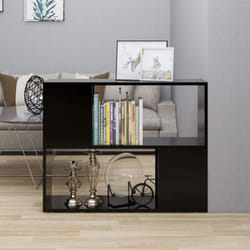 vidaXL Meuble TV Noir 80x24x63 cm Bois d'ingénierie
