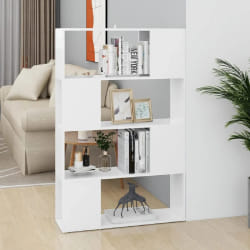 vidaXL Bibliothèque/Séparateur de pièce Blanc Bois d'ingénierie - TU