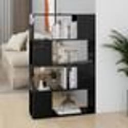 vidaXL Bibliothèque/Séparateur de pièce Noir brillant 80x24x124,5 cm - TU