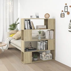 Bibliothèque de conception de salon ou d'étude avec 4 étagères disponibles différentes couleurs Couleur : marron