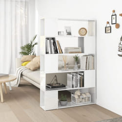 Bibliothèque séparateur de pièce blanc brillant bois ingénierie - Vidaxl