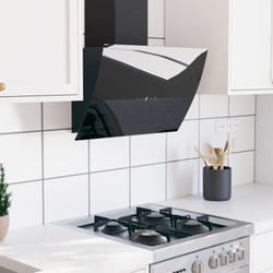 Vidaxl - Hotte murale 60 cm Acier et verre trempé Noir