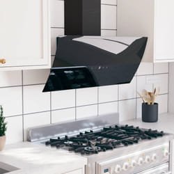 Vidaxl - Hotte murale 90 cm Acier et verre trempé Noir