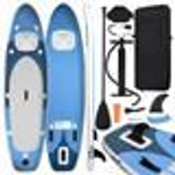 vidaXL Ensemble de planche SUP gonflable bleu mer 300x76x10 cm