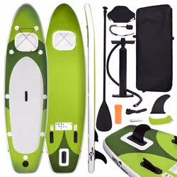 vidaXL Ensemble de planche SUP gonflable Vert 330x76x10 cm