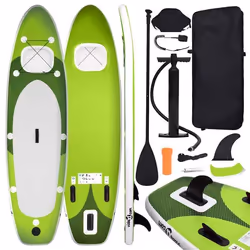 vidaXL Ensemble de planche SUP gonflable Vert 360x81x10 cm