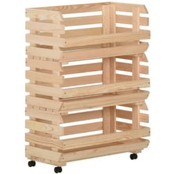 Chariot à légumes 57x30x80 cm Bois de pin solide Vidaxl