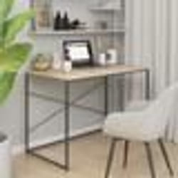 vidaXL Bureau d'ordinateur Noir et chêne 110x60x70cm Bois d'ingénierie