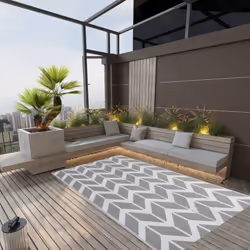 Ce tapis d’extérieur tendance est un excellent supplément décoratif à votre espace de vie extérieur ! Placez-le dans votre zo ...