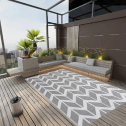 vidaXL Tapis d'extérieur ARAKIL Gris 190x290 cm PP - TU