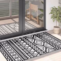 vidaXL Tapis d'extérieur ARAKIL Noir 120x180 cm PP - TU