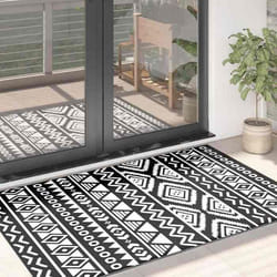 vidaXL Tapis d'extérieur ARAKIL Noir 120x180 cm PP - TU