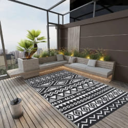 vidaXL Tapis d'extérieur ARAKIL Noir 190x290 cm PP - TU