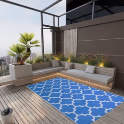 Ce tapis d’extérieur tendance est un excellent supplément décoratif à votre espace de vie extérieur ! Placez-le dans votre zo ...