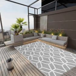 vidaXL Tapis d'extérieur ARAKIL Gris 140x200 cm PP - TU