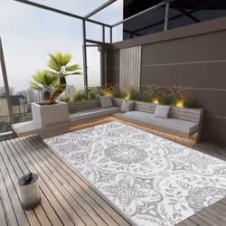 Ce tapis d’extérieur tendance est un excellent supplément décoratif à votre espace de vie extérieur ! Placez-le dans votre zo ...
