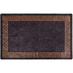 vidaXL Tapis lavable antidérapant 160x230 cm noir et doré - TU
