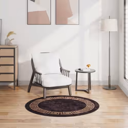 vidaXL Tapis lavable antidérapant f120 cm noir et doré - TU