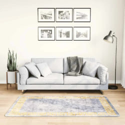 vidaXL Tapis lavable antidérapant 80x150 cm Gris