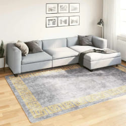 vidaXL Tapis lavable antidérapant 190x300 cm gris - TU