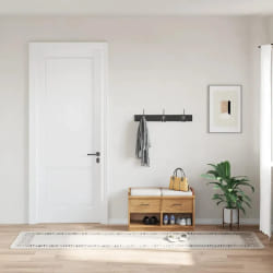 vidaXL Tapis lavable antidérapant 80x300 cm Beige clair