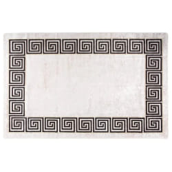 vidaXL Tapis lavable antidérapant 160x230 cm Beige clair