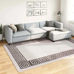 vidaXL Tapis lavable antidérapant 190x300 cm beige clair - TU